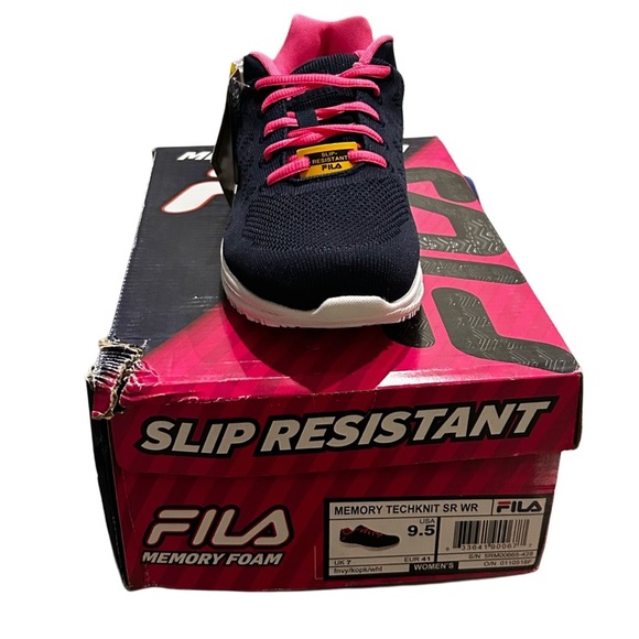 Fila Women's Slip Resistant Sneakers in Black and Pink - Picture 3 of 5
